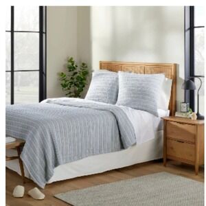 Set Of 2 Euro Solid Texture Matelassé Pillow Shams Jet Gray - Hearth & Hand
